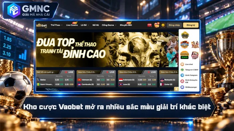Kho cược Vaobet mở ra nhiều sắc màu giải trí khác biệt