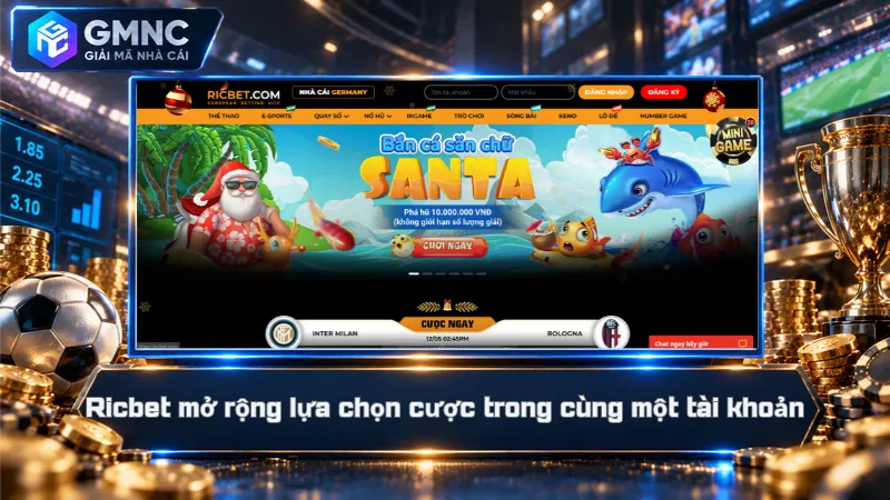 Ricbet mở rộng lựa chọn cược trong cùng một tài khoản