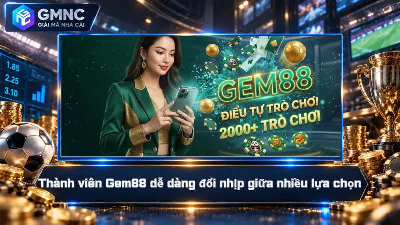 Gem88 – Nhà Cái Đầu Tư Mạnh Trải Nghiệm Và Quyền Lợi 2 Thành viên Gem88 dễ dàng đổi nhịp giữa nhiều lựa chọn