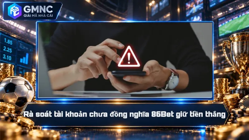 Rà soát tài khoản chưa đồng nghĩa 86Bet giữ tiền thắng