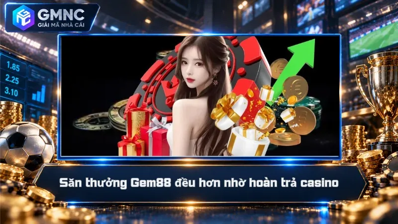 Săn thưởng Gem88 đều hơn nhờ hoàn trả casino